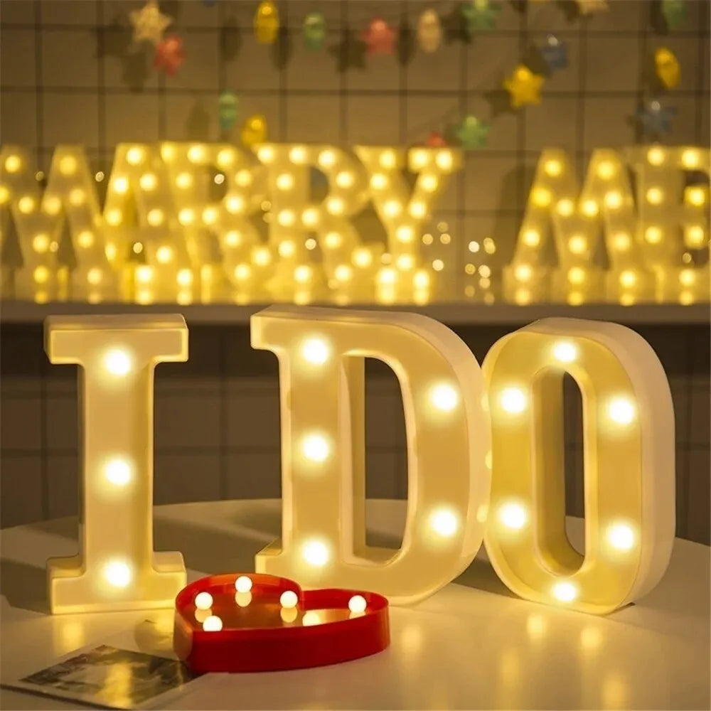 Light-Up Number & Heart Marquee Lamp