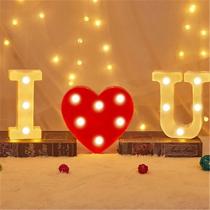 Light-Up Number & Heart Marquee Lamp