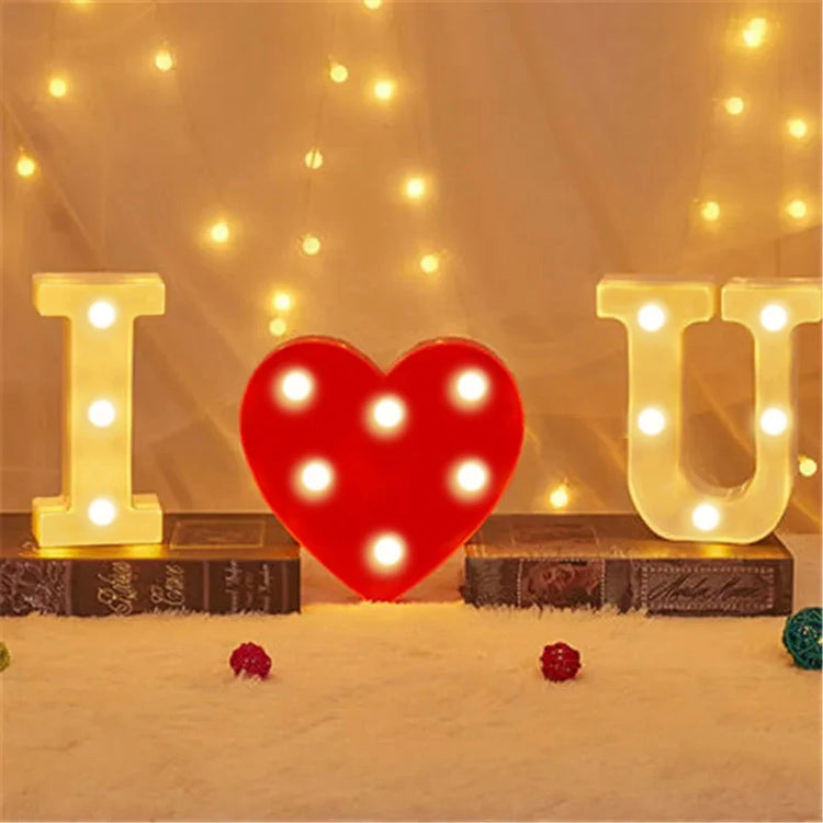 Light-Up Number & Heart Marquee Lamp