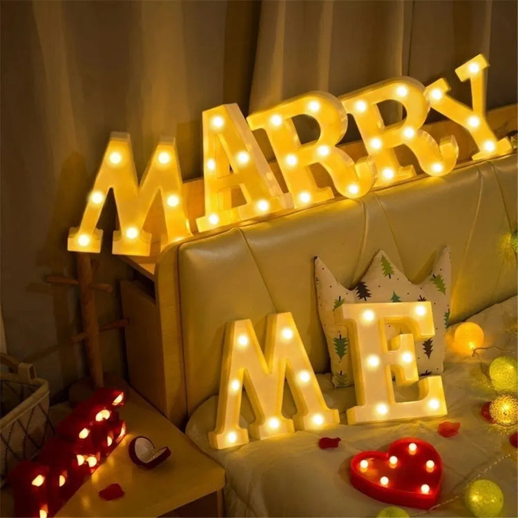 Light-Up Number & Heart Marquee Lamp