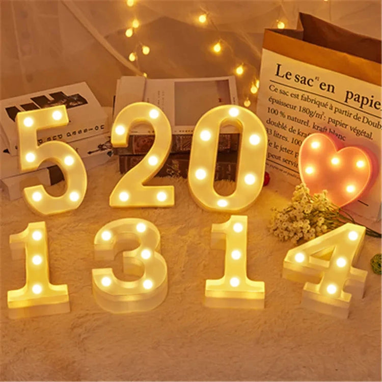 Light-Up Number & Heart Marquee Lamp