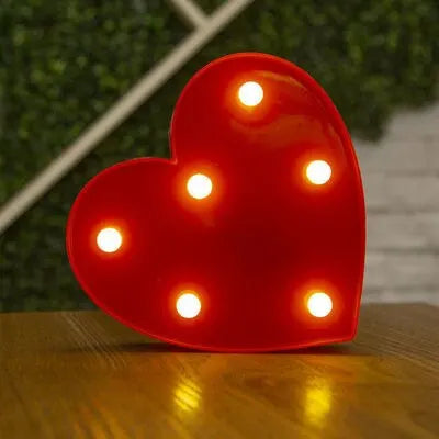 Light-Up Number & Heart Marquee Lamp